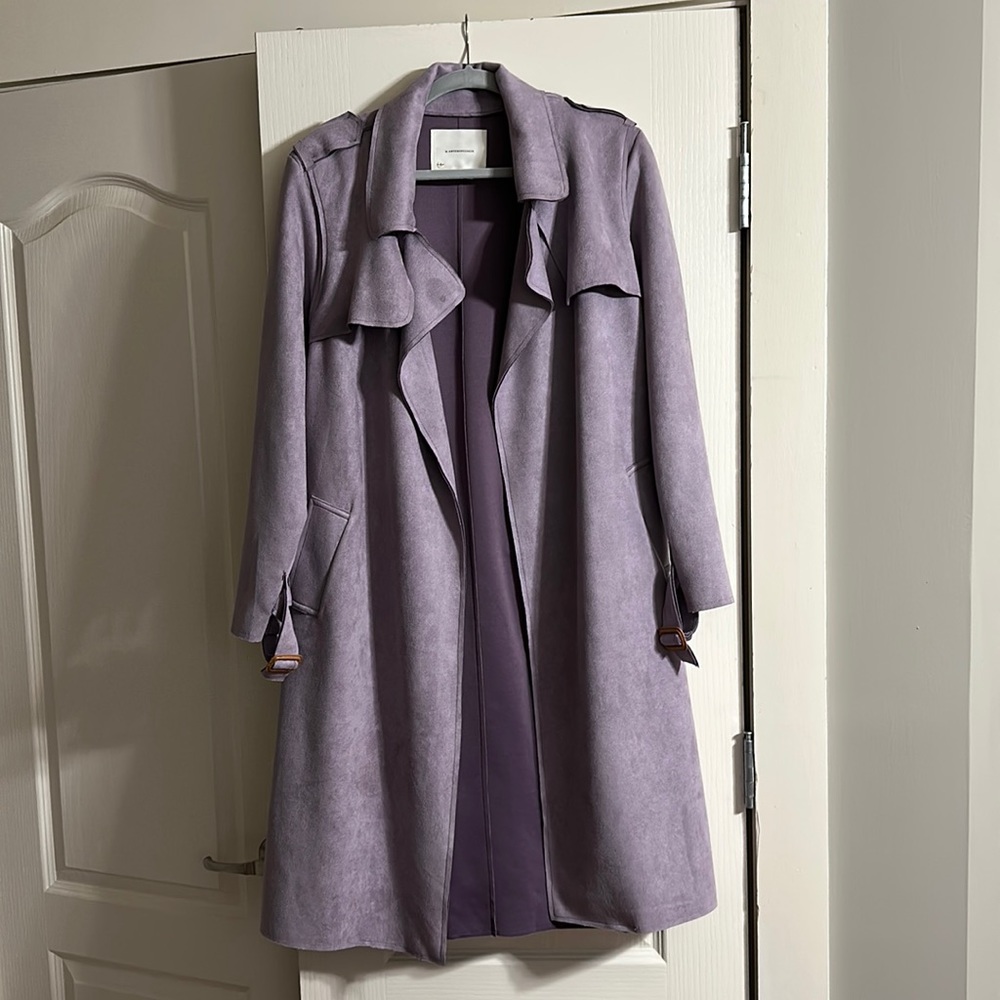 Anthropologie Purple Trench Coat